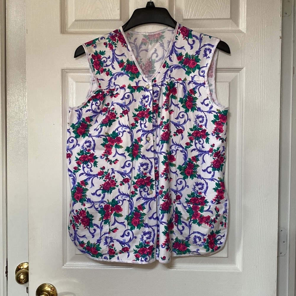 VTG 90’s Floral Print Roses Artist Art Smock Blouse Top
